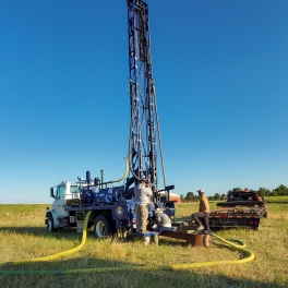 Drilling a well test hole