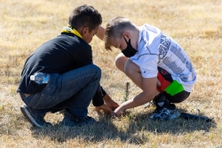 Students planting trees